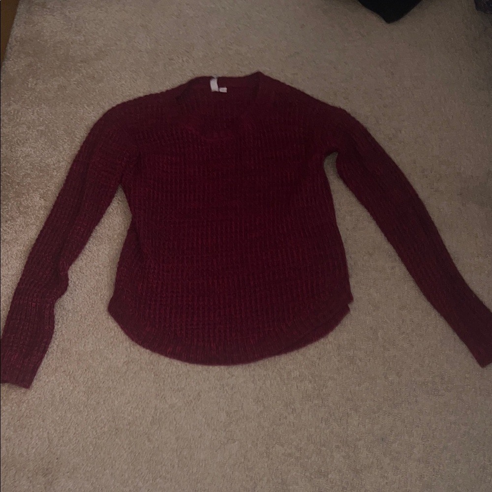 SO Women's Burgundy Crew Neck Sweater